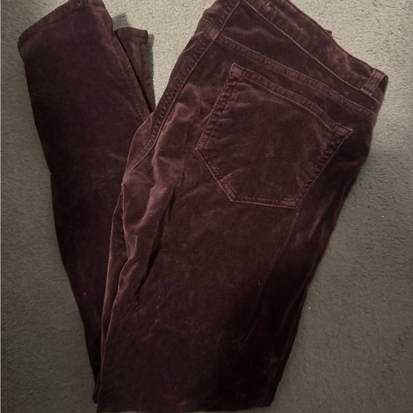 J Brand Velvet Skinny Legging Pant Burgundy Wine Size 28 Stretch - Picture 2 of 7